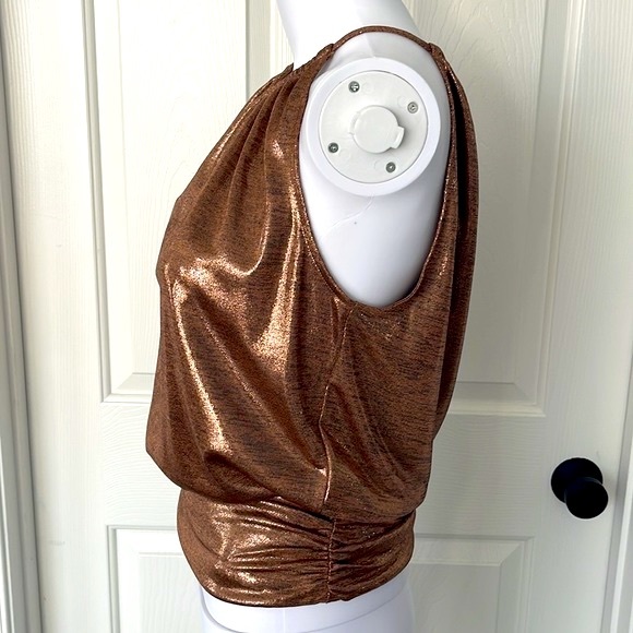 WHBM Metallic Copper  Banded Halter Top -XS - Picture 5 of 12